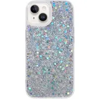 Mtp Products iPhone 14 Glitter Flakes TPU-deksel - Sølv