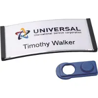 Avery Navneskilt Badgepoint 70x30 mm, Polar Classic 30 Medarbejderskiltesæt, skilte med antracit ramme, akrylglas og printbare indstik - 10 skilte inkl. 36 indstik