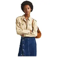 Pepe Jeans for woman. PL402363 Jacket Samantha beige (L), Casual, Cotton, Sustainable