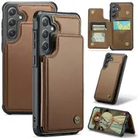 CASEME Samsung Galaxy S24 C22-etui RFID-kortlommebok - Brun