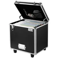 Vevor Bærbar arkivboks, 395 x 320 x 380 mm innvendig bryststørrelse, Låsbar mobil bedriftsveske med teleskophåndtak, Håndtrekkbar arkivboks for kontor, hjem, kontorer, sykehus, banker