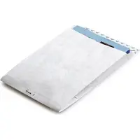 Bong DuPont Tyvek E4 - Konvolutt - utbyggbar - 305 x 406 mm - firkantet - åpen ende - selvklebende (Peel & Seal) - slitemotstandig - hvit - pakke av 100