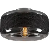 SLV taklampe Pantilo Rope 27, svart/grå/sølv, glass