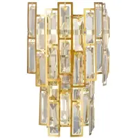 Stars of Light vegglampe Calmeilles, messing, 33 cm glass