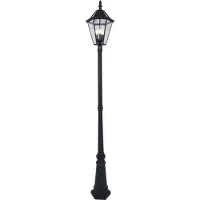 Lutec LED-solcelledrevet utelampe LONDON, svart, høyde 227 cm, IP44
