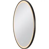 SLV Trukko LED-veggspeil IP44 CCT svart Ø 80 cm