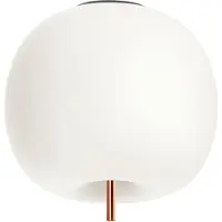 Kdln taklampe Kushi, kobberfarget/hvit, Ø 16 cm, glass