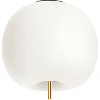 Kdln taklampe Kushi, messingfarget/hvit, Ø 16 cm, glass