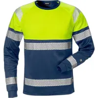 Fristads Langermet T-skjorte 7519 THV klasse 1 Varselgul/marineblå L