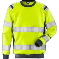 Fristads Sweatshirt Flam kl. 3 7076 SFLH Varselgul/marineblå 2XL