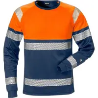 Fristads Langermet T-skjorte 7519 THV klasse 1 Varseloransje/marineblå XL
