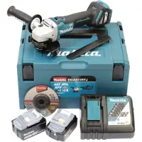 Makita DGA511RTJ - Vinkelsliper - trådløs - 125 mm - 2x 5ah batteri og lader