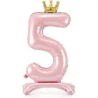 Party Deco PartyDeco Stående folieballong 5 lys rosa 84cm