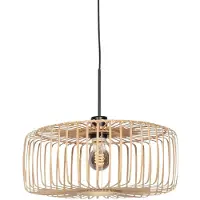 Steinhauer Hengelampe Sparkled Light, svart/naturlig bambus, Ø 40 cm