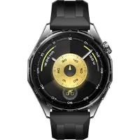 Huawei Watch GT 6 - 46 mm - rustfritt stål - smartklokke med stropp - fluorelastomer - svart - håndleddstørrelse: 140-210 mm - display 1.47 - Bluetooth 6.0 BR/EDR + BLE, NFC - 51.3 g