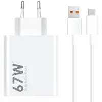Xiaomi 67W reiselader med 6A USB-C-kabel MDY-14-EW - Bulk - Hvit