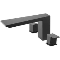 Vevor romersk badekarkran, badekarkransett med 2 håndtak, romersk badekarkran med foss for vask av kjæledyr, babypleie, bading av voksne, matt svart, rustfritt stål, 3-hulls fossefallsbadekarkraner