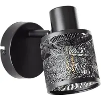 Brilliant Bano veggspotlight, bredde 13,5 cm, matt svart, metall