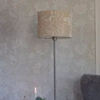 PR Home Gulvlampe Amy, gul/grå, høyde 150 cm, tekstil, E27