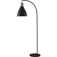LINDBY gulvlampe Trebale, svart, tre, 154 cm, E27