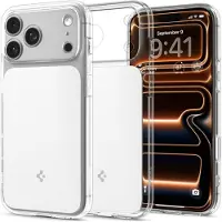 Spigen Ultra Hybrid "T" MagSafe-etui for iPhone 17 Pro Max - klart og hvitt