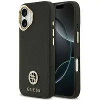 GUESS MagSafe-etui med kornet Strass-logo for iPhone 17 - svart