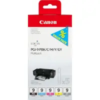 Canon PGI-9 PBK/C/M/Y/GY Multi-Pack - 5-pack - grå, gul, cyan, magenta, fotosort - original - blekkbeholder - for PIXMA iX7000, MX7600, Pro9500, Pro9500 Mark II