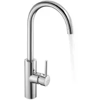 Vevor Berøringsfri kjøkkenkran, etthånds automatisk bevegelsessensor baderomskran, håndfri justerbar kaldt varmtvannsblander fleksibel svingbar for 9,5 mm rør, forkrommet sølv