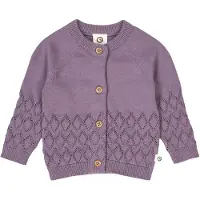 Müsli Cardigan - Strikk - Leaf - Lilac Tåke m. Hullmønster - - 74 - Cardigan
