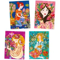 Djeco Glitterbilder - Blomsterduft - - OneSize - Kreativt leker