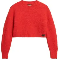 Superdry for woman. W6110527A Short knitted jumper with red vintage texture (M), Casual, Acrylic