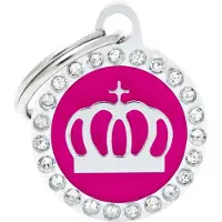 My Family Glamorøs Sirkelformet Kjæledyrbrikke Med Krone