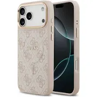 GUESS iPhone 17 Pro Max 4G Gold Frame-deksel - MagSafe-kompatibel - rosa