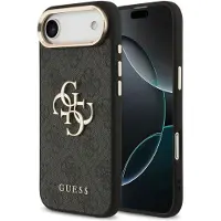 GUESS 4G Big 4G Classic Logoetui for iPhone Air - svart og gull