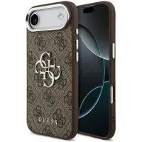 GUESS 4G Big 4G Classic Logo-etui til iPhone 17 Air – brunt og sølvfarget