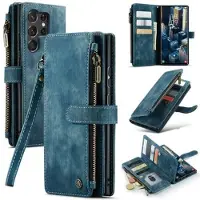 CASEME Samsung Galaxy S23 Ultra 5G 2-i-1 Multifunksjonell Lommebok-deksel - Blå