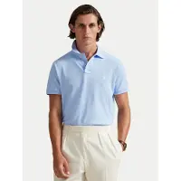 Ralph Lauren for man. 710782592013 Iconic light blue Custom Slim Fit piqué polo shirt (L), Casual, Cotton, Short sleeve