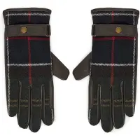 Barbour for woman. LGL0133 Aubrey Tartan brown leather gloves (L), Casual