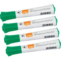 Nobo Glide Whiteboard Penna Kulspets 10/Fp, 10 styck, Grön, Rundad spets, Grön, Orange, Vit, 2 mm, Tonåringar
