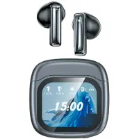 Awei TP100 ENC TWS øretelefoner med berøringsskjerm og ladeetui - svart