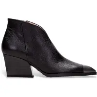 Hispanitas for woman. HI243596 Round toe leather ankle boots black (39), 3 to 5 cm, Zip, Casual