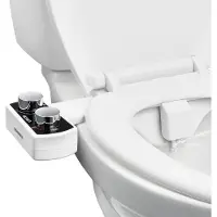 Vevor Bidetfeste for toalett, ikke-elektrisk bidet toalettsetefeste - doble uttrekkbare dyser, justerbart vanntrykk, enkel å installere kaldtvannssprayer for bakre feminin vask, hvit