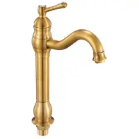 Vevor Ettgreps kjøkkenkran, Hel messing Ettgreps kjøkkenkran, Kjøkkenkraner med 1 eller 3 hull og trykknappavløp, Passer for bad, bobil, bar, offentlig toalett, Anti-tilbakeslagsdesign