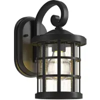 LINDBY utendørs vegglampe Ankea, svart, høyde 28 cm, IP23, E27
