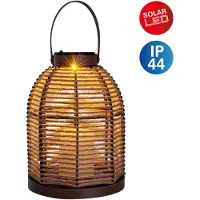 Näve LED-solcellelampe Korbinian, brun, høyde 29 cm, IP44, lykt