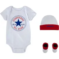 Converse Gaveeske - Body k/e m. Lue og Barnetøfler - Hvit/Rød - - 0-6 md - Kortermet body