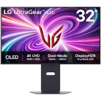 LG UltraGear 32GX870A-B - OLED-skjerm - gaming - 32 (31.5 synlig) - 3840 x 2160 4K UHD (2160p) @ 240 Hz - 275 cd/m² - 1500000:1 - DisplayHDR 400 True Black - 0.03 ms - 2xHDMI, DisplayPort, USB-C - hø