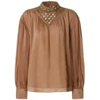 Pepe Jeans for woman. PL3051291 Blouse Mona brown (XS), Casual, Viscose, Long sleeve