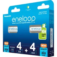 Panasonic eneloop BK-KJMCDE44E batterier 4x AA 2000 mAh + 4x AAA 800 mAh