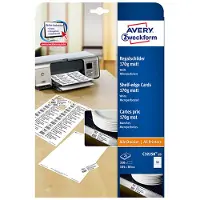 Avery Zweckform C32258-25 - Matt - perforert - matt hvit - 105 x 38 mm - 170 g/m² - 350 kort (25 ark x 14) kort